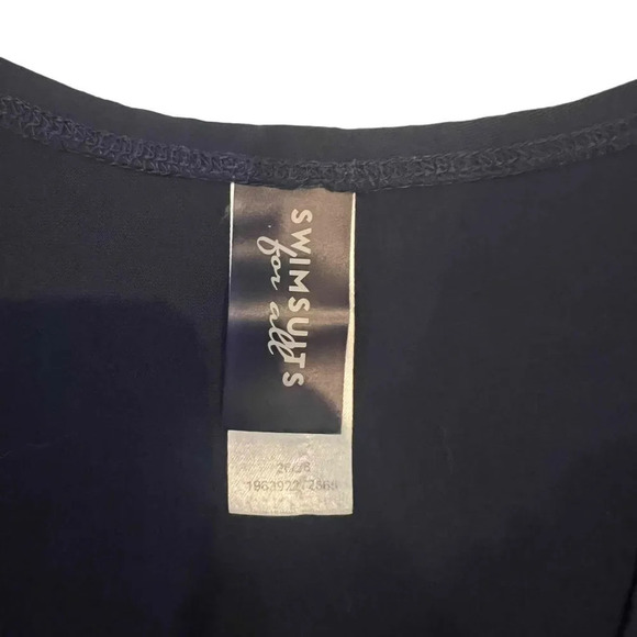 Swimsuits For All Women's Navy & Silver V-Neck Dress w/ Details Cover-up Size 26 - Picture 3 of 7